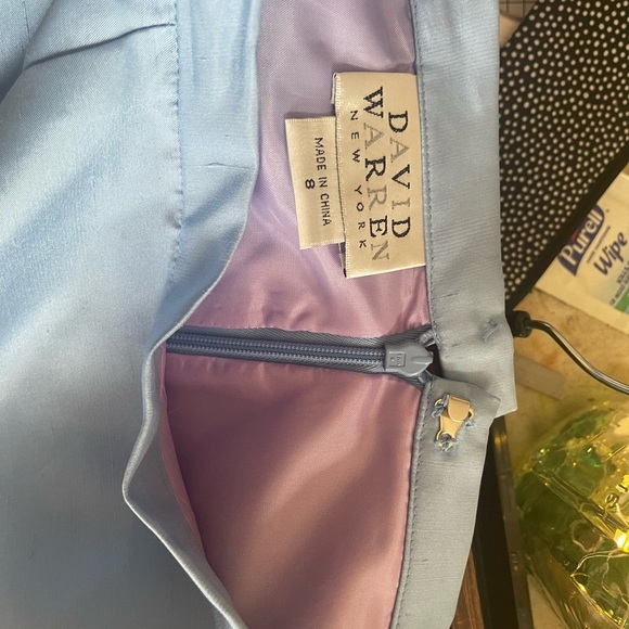 Silk Sky Blue Pencil Skirt - Picture 5 of 5